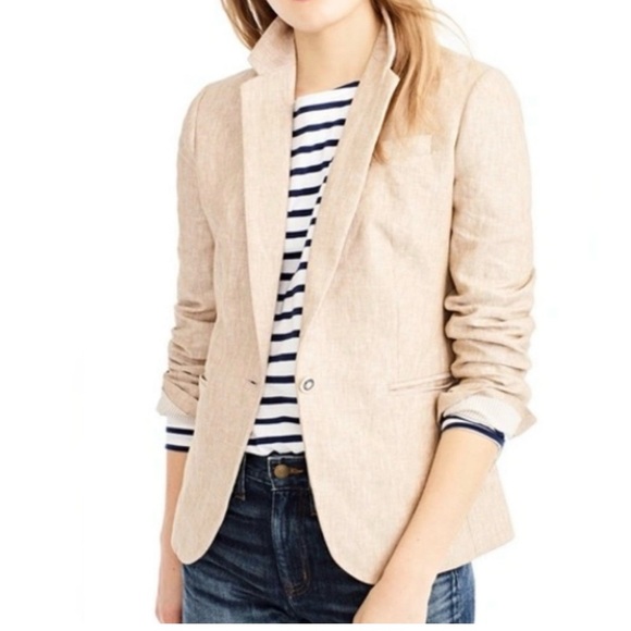 J. Crew Jackets & Blazers - J Crew Beige Linen Campbell Blazer / Jacket